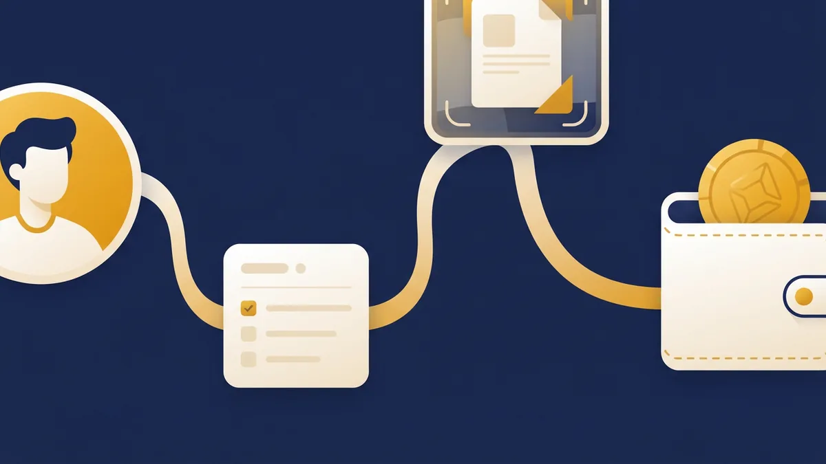 Four steps: sign up, pick a task, send proof, withdraw